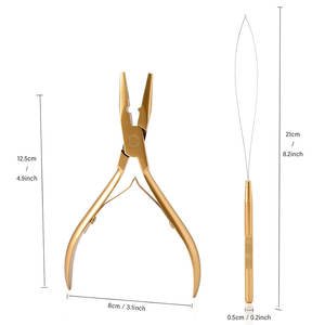 Pinzas de Acero Inoxidable para Extensiones de Cabello, Diseño Profesional Personalizado, Revestimiento Multicolor, Herramientas para Extensiones de Cabello en Venta - Product Image 6