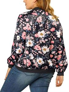 Chaqueta de invierno sublimada personalizada para mujer con bordado Floral cremallera frontal transpirable de talla grande abrigos impermeables de manga larga - Product Image 3