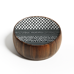 Bol de service décoratif islamique en bois de manguier, cadeau du Ramadan avec impression émaillée sur bois pour les célébrations religieuses - Product Image 2