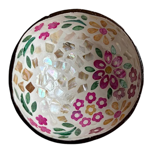 Cuencos de Coco de Nácar Más Vendidos 2026 con Diseño Floral, Hechos a Mano, Naturales, Redondos, Venta al por Mayor, Se Aceptan OEM y ODM - Product Image 1