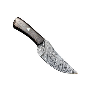 Couteau tactique de chasse et de camping artisanal à lame en damas avec manche en bois - Product Image 2