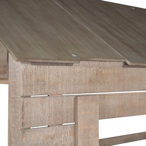 Lit superposé en bois massif gris antique Design durable pour enfants toit/fenêtre/garde-corps/échelle sans sommier nécessaire chambre à coucher salon hôtel - Product Image 3