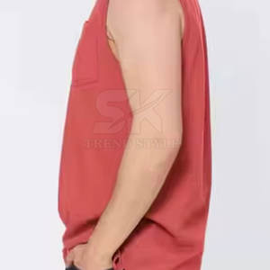 Camisetas sin mangas de diseño moderno, color personalizado, de secado rápido, tela suave, para uso en exteriores, lisas, para hombre. - Product Image 3