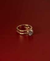 Bague de fiançailles de luxe en moissanite à double bande couleur or, taille ovale, sertissage invisible, bijoux fins pour femme, cadeau en or jaune
