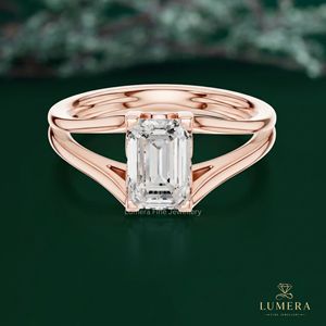 Radiant Cut Lab Grown Diamond Engagement Rose Gold Ring Rose Gold Engagement Ring Classic Style Fine <b>Jewellery</b> - Product Image 2