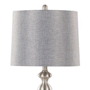 Lampada da tavolo Ashland contemporanea in metallo da 27 pollici con paralume in lino testurizzato grigio nichel spazzolato, set di 2 Grandview Gallery - Product Image 4