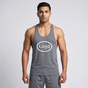 Oem <b>Men's</b> Y Back Tank Top Custom Print 100% Polyester Knitted Custom Logo Stringer Gym Fitness <b>Singlet</b> Workout Muscle Breathable - Product Image 5