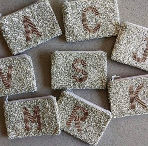 Juego de 3 Monederos Grandes de Algodón Bordado a Mano con Cuentas y Lentejuelas, Cierre de Cremallera - Accesorios Elegantes y Únicos para Mujer - Product Image 1