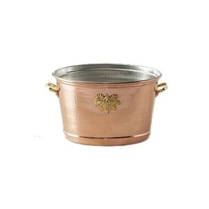 Refroidisseur à vin martelé en métal fer doré forme ovale seau à glace pour bière cuve à vin et baignoire de fête pour boissons - Product Image 3