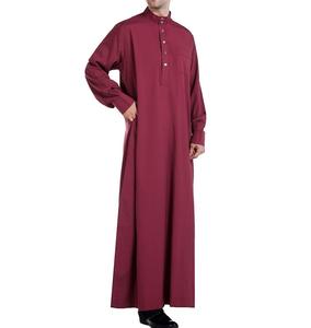 Kaftan Jilbab Ramadan Jubba pour homme, couleur marron, Thobe en satin et coton, Jalabiya saoudienne, robe turque pour homme, Abaya Thobes respirante - Product Image 4