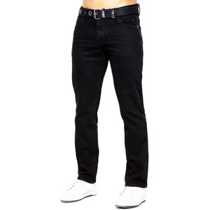 Jean droit pour homme avec ceinture, coupe classique, en denim, poches, pantalon décontracté, très vendu, haute qualité, léger - Product Image 3