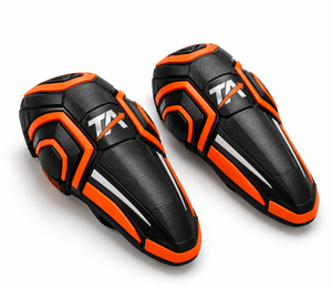 Protège-genoux de moto tout-terrain noir et orange, antidérapants, réglables, tactiques, pour motards, équipement de protection - Product Image 4