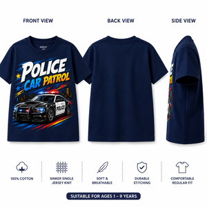 เสื้อยืดแขนยาวผู้ชาย KIDZCO ผ้าฝ้าย 100% ไซส์ใหญ่พิเศษ คอโอเวอร์ไซส์ 5-6 ปี ผลิตจากผ้าเจอร์ซีย์ เป็นมิตรกับสิ่งแวดล้อม สไตล์ฮิปฮอป - Product Image 4