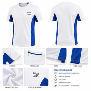 T-shirt d'entraînement personnalisé en gros pour hommes avec logo, panneaux en maille respirante, idéal pour la gym, le CrossFit et les entraînements en extérieur - Product Image 4