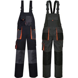 Combinaison de travail noire pour homme en tissu ripstop avec col montant, fermeture éclair et poches à bordure orange pour vêtements de neige - Product Image 5