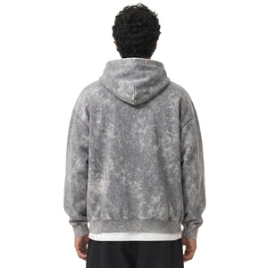 Sudadera con Capucha de Felpa para Hombre, Estilo Acid Wash, Corte Holgado, Acabado Vintage, con Logotipo de Marca Bordado - Product Image 2
