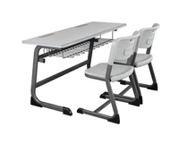 Mobilier moderne réglable pour salle de classe Chaise de bureau double pour étudiant, école universitaire Matériau métallique
