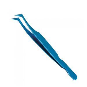 Pince à épiler de précision pour cils, design luxueux, pointe ultra-affûtée, couleur bleu métallique, pour femmes - Product Image 1