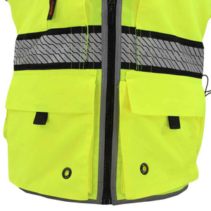 Wholesale Custom logo Mesh <b>Reflective</b> Security <b>Running</b> Vest <b>Reflective</b> Zipper Safety <b>Jacket</b> Clothing Construction Safety Vests - Product Image 3