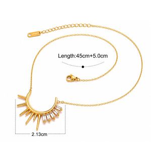 Collar Celestial Sunburst con Colgante de Zirconia para Marcas de Joyería de Boutique - Product Image 3