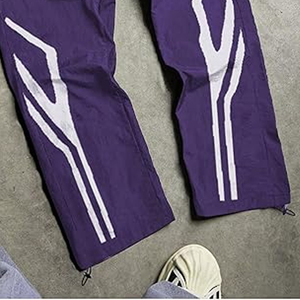 Pantalon décontracté confortable pour homme, coupe large, en molleton bouclette et nylon, avec passepoil, idéal pour l'extérieur - Product Image 5