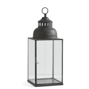 Candelabro de Metal y Vidrio con Diseño Dinámico Rectangular, Centro de Mesa para Hogar y Hotel con Acabado Negro Mate - Product Image 1