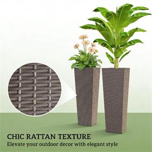 Vaso e Fioriera in Plastica Marrone per Uso Interno ed Esterno - Product Image 3