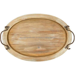 ถาดเสิร์ฟอาหารทำจากไม้ไผ่พร้อมที่จับโลหะเครื่องใช้ในบ้านที่หรูหราถาดเสิร์ฟอาหารอย่างรวดเร็วจากอินเดีย - Product Image 4