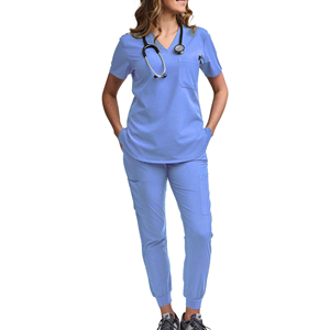 ชุดยูนิฟอร์มแพทย์ ชุดพยาบาลโรงพยาบาล ชุดสครับพร้อมปักโลโก้ ขายส่ง ชุดสครับแพทย์ Shaghaf Sports Wear Impex Sc2 โพลีเอสเตอร์ 100% - Product Image 6