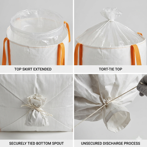 Top Skirt Bottom Spout FIBC <b>Bag</b> PP Woven Material 1 Ton <b>Bulk</b> Jumbo Sack Heavy Duty Packaging for Sand Grain Powder Storage Safe - Product Image 2