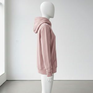 Hoodies sur mesure pour femmes, imprimés DTF personnalisés sur le devant, coupe ample rose pâle, en molleton de coton écologique et coupe-vent - Product Image 4