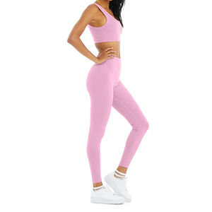 Ensemble de vêtements de sport sans couture personnalisés pour femmes - Matière Spandex, soutien-gorge de sport, leggings, taille plus, ensemble de yoga et de sport - Product Image 5