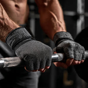 Gants de musculation et de fitness avec bandes de maintien pour les poignets, gants de vélo, de musculation et d'entraînement, gants de fitness demi-doigts - Product Image 2