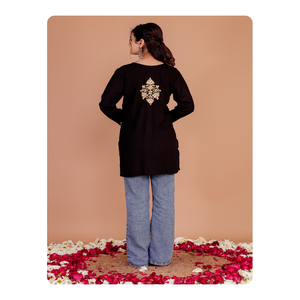 Kurti court brodé du Cachemire pour femme, tenue traditionnelle indienne, design classique, coupe régulière, rayonne de qualité supérieure, vêtement ethnique pour les fêtes - Product Image 3
