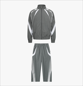 Survêtement coupe-vent d'hiver 2 pièces pour homme, 100 % nylon, léger, à capuche, coupe régulière, avec cordon de serrage, sans coutures, coupe-vent intégral - Product Image 1