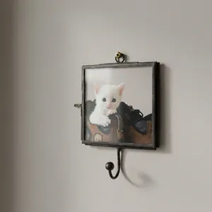 Artisan Design Square Brass <b>Photo</b> <b>Frame</b> with Ring Hook and Glass Cover Model PF969 for Wall Hanging Decorative Display - Product Image 3