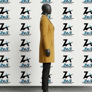 High Quality Women Winter <b>Yellow</b> <b>Wool</b> Blend Trench Coat Elegant Long Sleeve Single Breasted Formal Outerwear Overcoat Suits - Product Image 3