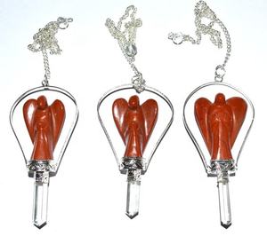 Pendulos facetados de sodalita, 6 piedras preciosas de ágata Feng Shui grabado tallado arte del amor y coleccionable - Product Image 6