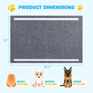 Tappetini Assorbenti per Addestramento Cani Extra Large a 6 Strati con Controllo Odori e Carbone Attivo, Confezione da 150, 35.5"x24" - Product Image 5