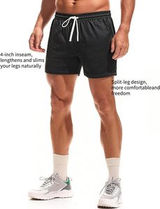 Pantalones Cortos Deportivos para Hombre, Negros, con Logotipo en la Parte Delantera, Cintura Media, con Cordón, Transpirables, de Secado Rápido, 100% Poliéster Tejido - Product Image 3