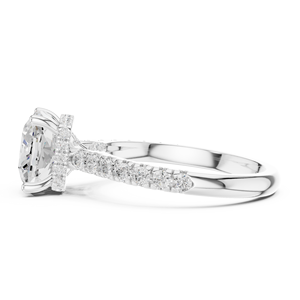 Anillo de Compromiso y Boda para Mujer, con Diamante Cultivado en Laboratorio de 3 Quilates, Corte Cojín, E VS1, Oro Sólido de 14k, Certificado IGI, Gran Venta - Product Image 5