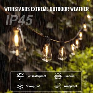 Luci LED da Esterno Infrangibili 200FT, 2700K Dimmerabili, 100 Lampadine ST38, Cavo in PVC, Emissione Bianco Caldo - Product Image 5