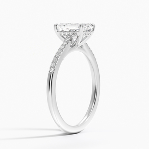 BOJ <b>Ring</b> 0110 Emerald Cut <b>925</b> <b>Silver</b> Lissome Half Prong Setting Solitaire Diamond <b>Ring</b> 2ct D Color VVS1 Moissanite GRA Certified - Product Image 2