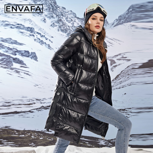 Long Padded <b>Winter</b> Parka <b>Thick</b> Quilted Puffer Jacket Warm Windproof Hooded Casual Outerwear Women's Premium High Quality <b>Coat</b> - Product Image 3