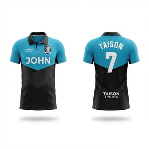 <b>Mens</b> Rugby Jersey 140 GSM Quick Dry Polyester Interlock Fabric <b>Turquoise</b> Black Contrast Panels Custom Logo Team Sports <b>Shirt</b> - Product Image 1