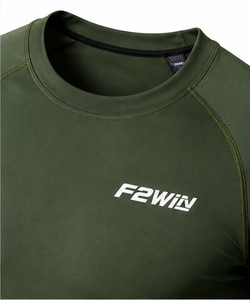FEWIN Rash Guard Unisexe Vert Olive Séchage Rapide Compression Anti-Bactérien Écologique Spandex/Polyester Manches Longues Haut de Sport - Product Image 2