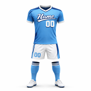 Ensemble de maillots de football personnalisés unisexes, taille plus, impression par sublimation, directement de l'usine, pour l'entraînement des équipes de football - Product Image 3