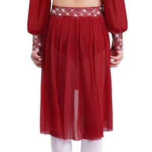 ชุดเต้นรำสำหรับเด็กผู้หญิงอายุ 6-16 ปี ชุดแสดงเต้นรำแนวลิริคอล กระโปรงสำหรับการแสดงบนเวที ชุดเต้นรำลาติน ชุดสำหรับเรียนเต้น - Product Image 4