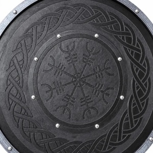 Round Wood Shield Decor with Celtic Knot Design Art Deco <b>Wall</b> Decal for Home Living Room Display - Product Image 4