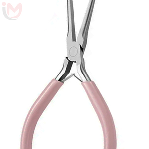IMANS ENTERPRISES Hair Extension Pliers Stainless Steel Pink Handle Professional Salon Tool for Tape Installation <b>Long</b> <b>Nose</b> - Product Image 4